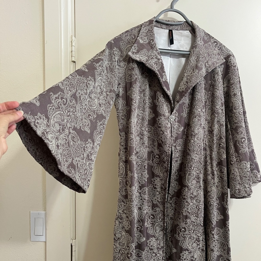 Vintage Renee C Women Paisley Coat M USA Flared Bell Sleeve Whimsygoth Fairy Y2K